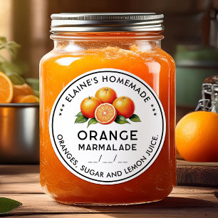 Homemade Orange marmalade canning label