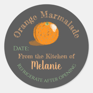 Homemade Orange Marmalade Chalkboard Art Canning Classic Round Sticker