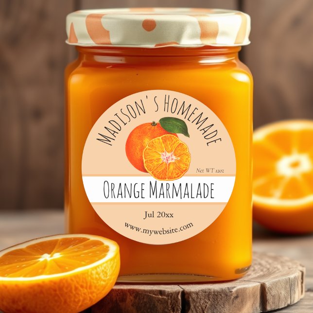Homemade Orange Marmalade Jar Labels (Creator Uploaded)