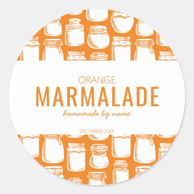 Homemade Orange Marmalade Round Sticker (Front)