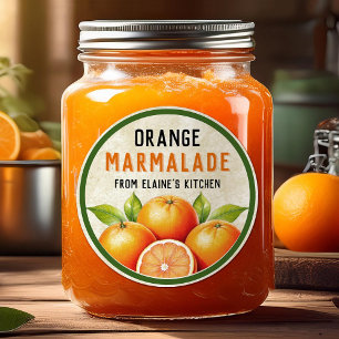 Homemade Orange marmalade sticker - vintage style