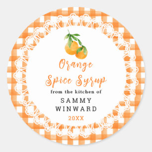 Homemade Orange Spice Syrup Label