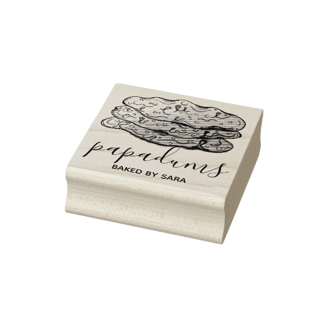 Homemade Papadum Indian Crispy Flatbreads Baked By Rubber Stamp (Stamp)