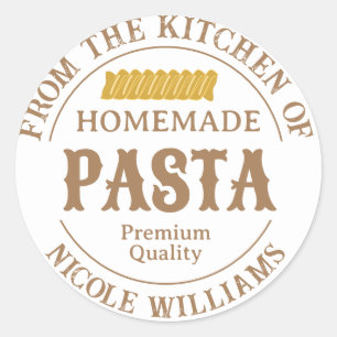 Homemade Pasta Personalised Label Sticker