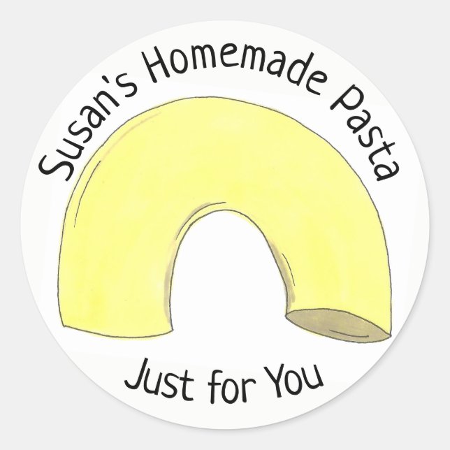 Homemade Pasta Personalised Macaroni Italian Food Classic Round Sticker (Front)