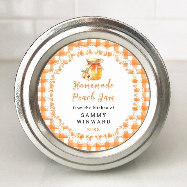 Homemade Peach Jam Canning Label (Creator Uploaded)