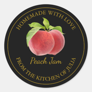 Homemade Peach Jam Label   Black
