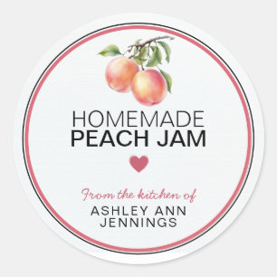 Homemade Peach Jam Label Peaches Canning Stickers
