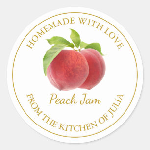 Homemade Peach Jam Label   White