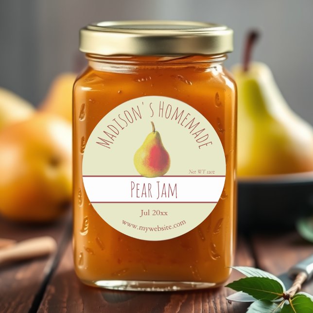 Homemade Pear Jam Labels (Creator Uploaded)