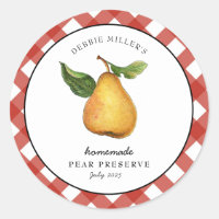Homemade Pear Preserve Canning jar label