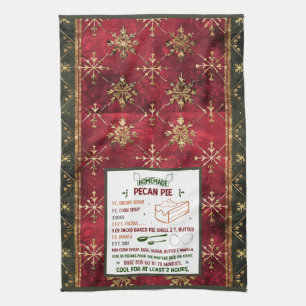 Homemade Pecan Pie Recipe Christmas Kitchen Towels