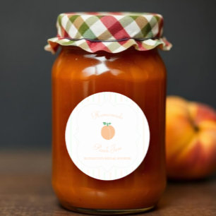 Homemade Perfect Peach Jam Bridal Shower Classic Round Sticker
