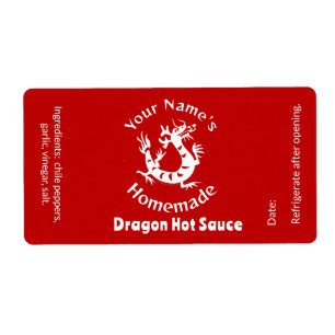Homemade Personalised Chilli Hot Sauce Asian Drago