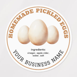 Homemade Pickled Eggs Product Label Waterproof