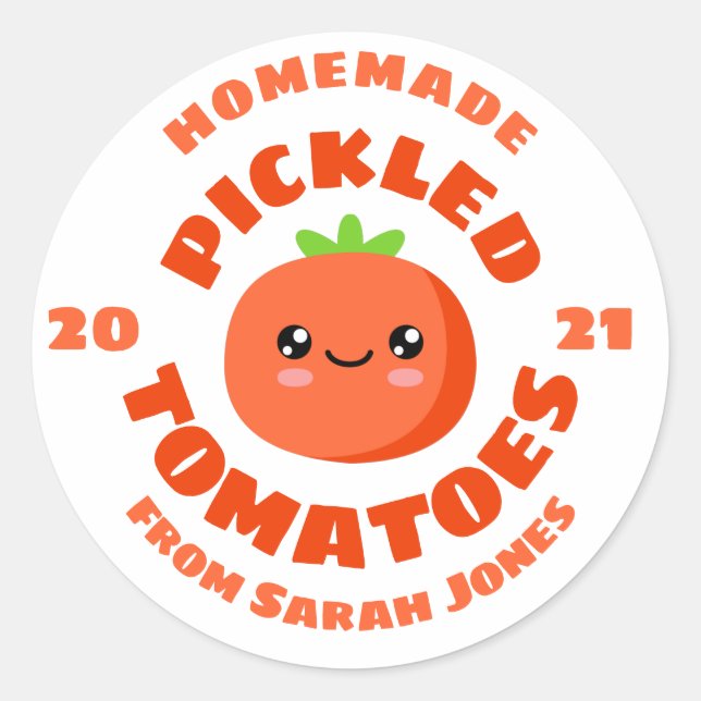 Homemade pickled Tomatoes Classic Round Sticker (Front)