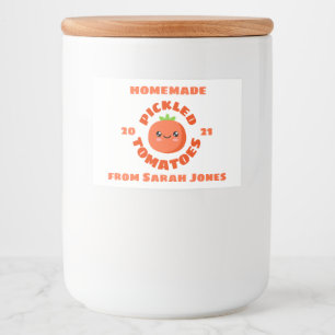 Homemade pickled Tomatoes Food Label