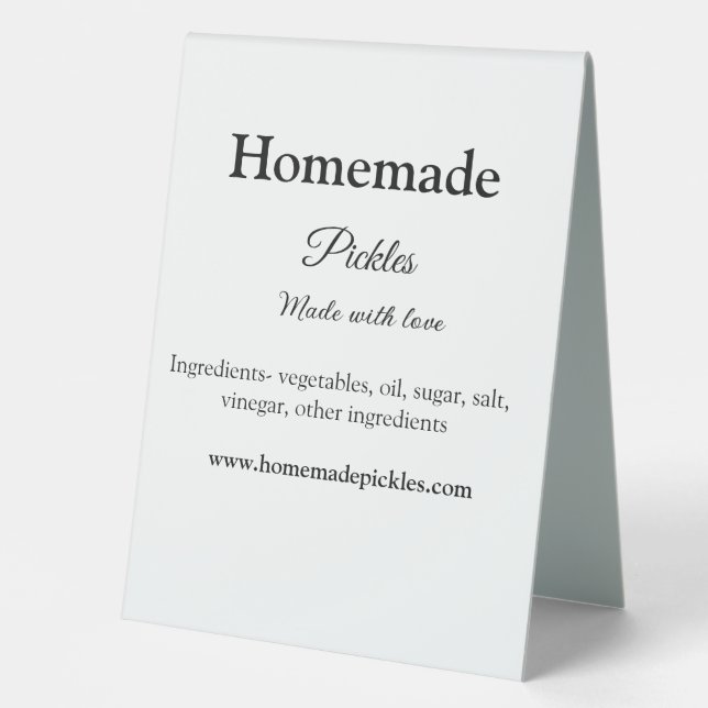Homemade pickles made with love add text website (Front)