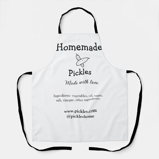 Homemade pickles made with love add text website apron (Front)