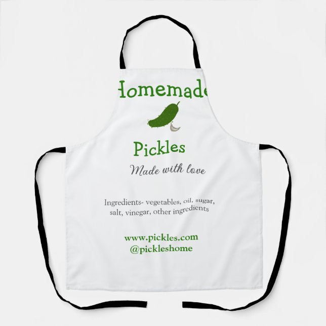 Homemade pickles made with love add text website apron (Front)