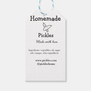 Homemade pickles made with love add text website gift tags