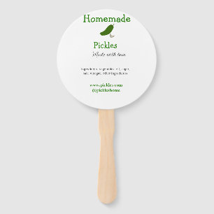 Homemade pickles made with love add text website hand fan