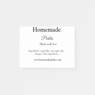Homemade pickles made with love add text website post-it notes
