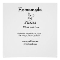 Homemade pickles made with love add text website