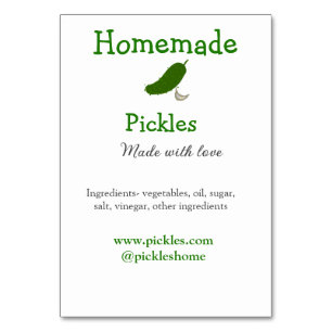 Homemade pickles made with love add text website table number