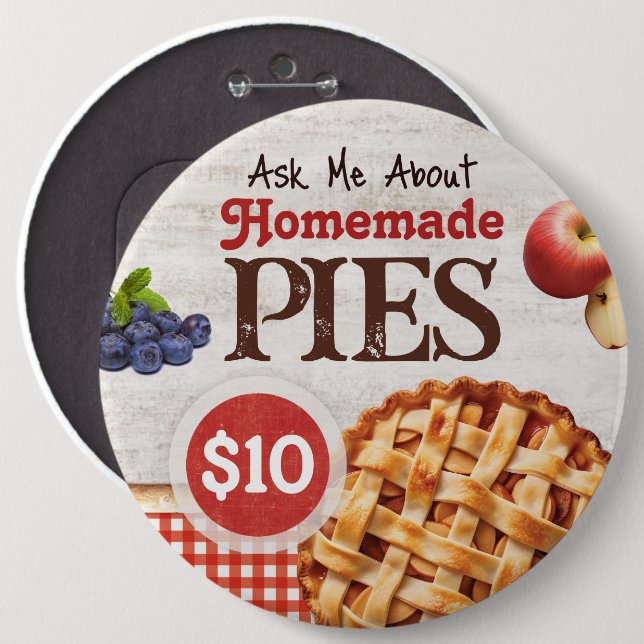 Homemade Pies Advertisement Button (Front & Back)