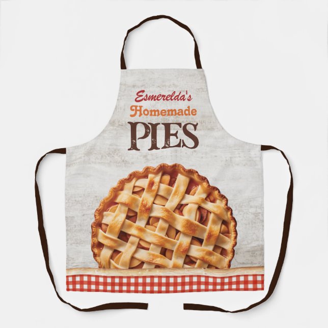 Homemade Pies Baker Name Kitchen Apron (Front)