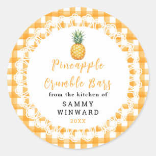 Homemade Pineapple Crumble Bar Label