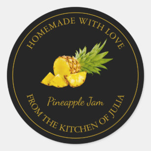 Homemade Pineapple Jam Label   Black