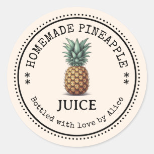 Homemade Pineapple Juice Canning Jar Labels