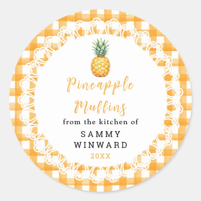 Homemade Pineapple Muffin Label (Front)