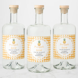 Homemade Pineapple Syrup Bottle Label