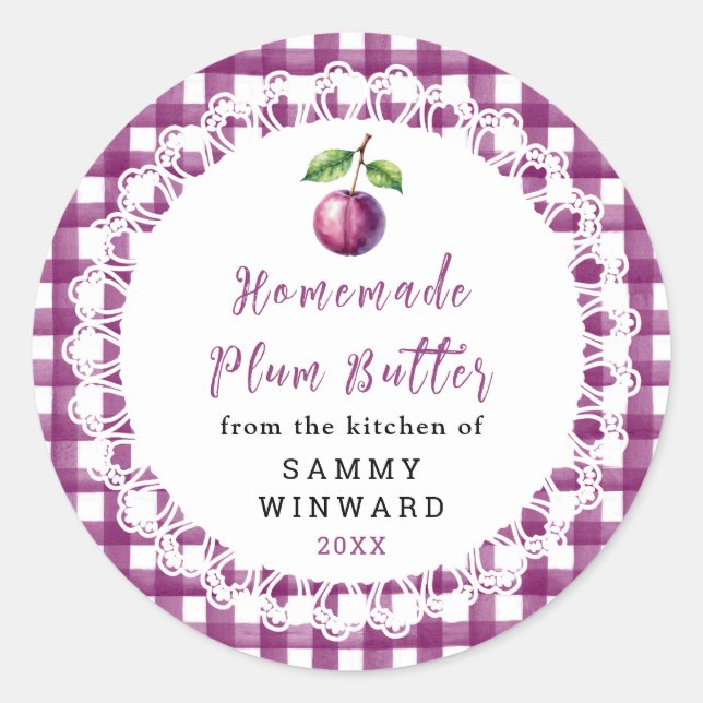 Homemade Plum Butter Jar Label (Front)