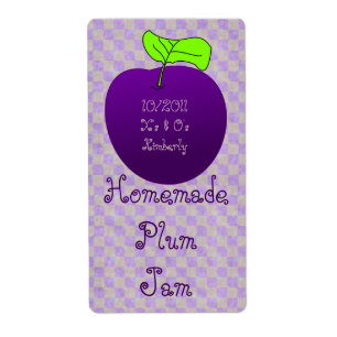 Homemade Plum Jam Jar Label (Customise)
