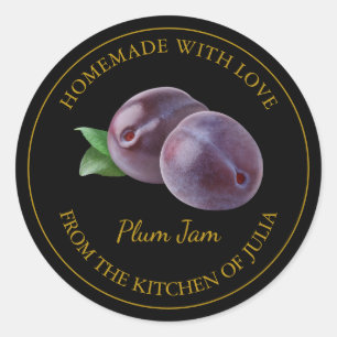 Homemade Plum Jam Label   Black