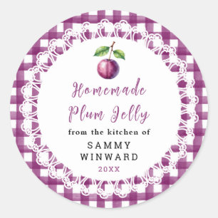 Homemade Plum Jelly Jar Label