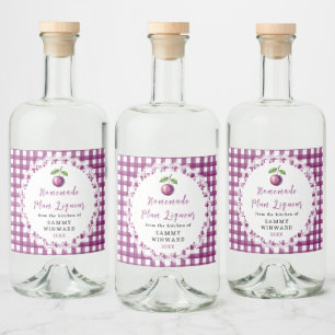 Homemade Plum Liqueur Bottle Label