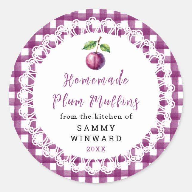 Homemade Plum Muffin Label (Front)