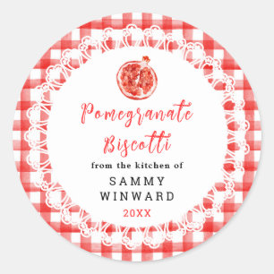 Homemade Pomegranate Biscotti Label