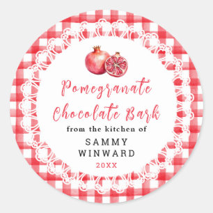 Homemade Pomegranate Chocolate Bark Label
