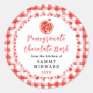 Homemade Pomegranate Chocolate Bark Label