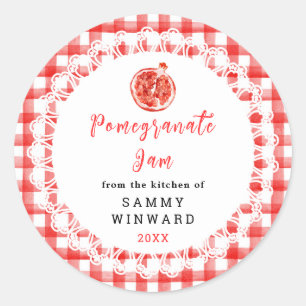 Homemade Pomegranate Jam Label