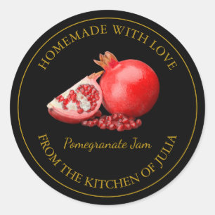 Homemade Pomegranate Jam Label   Black
