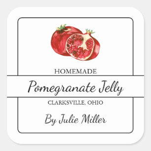 Homemade Pomegranate Jelly Square Label