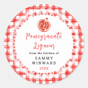 Homemade Pomegranate Liqueur Label