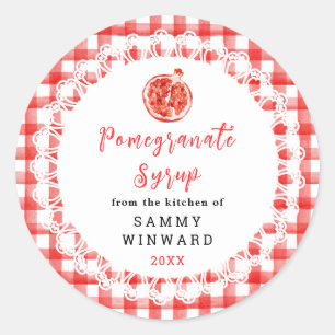 Homemade Pomegranate Syrup Label